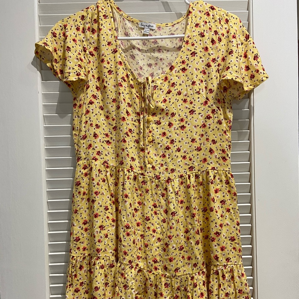 Short Yellow Floral Dress